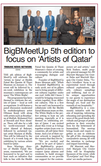 BigBMeetUp 5th edition to focus on ‘Artists of Qatar’