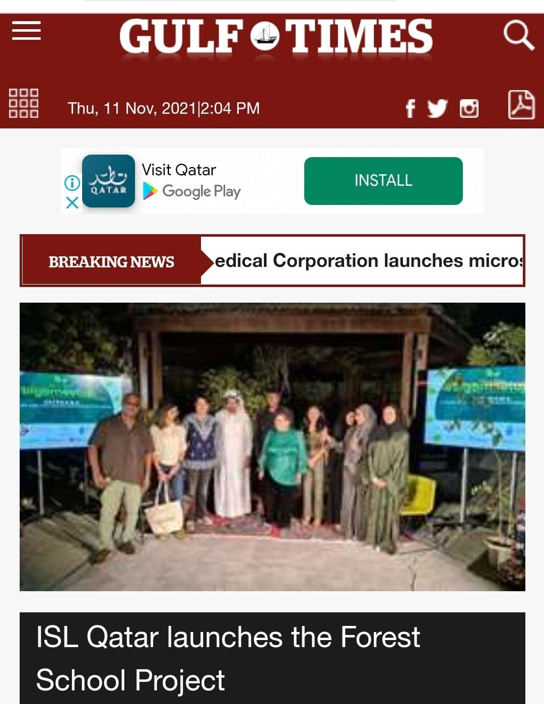 ISL Qatar launches the Forest School Project