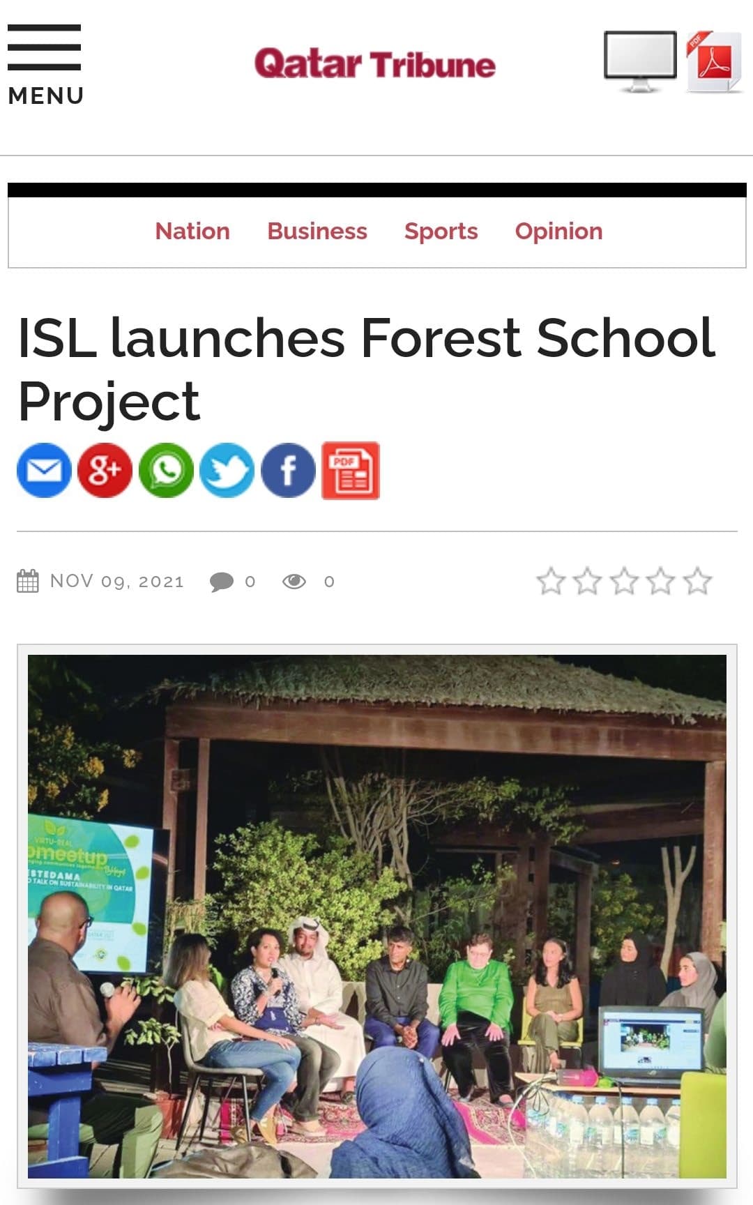 ISL launches Forest School Project